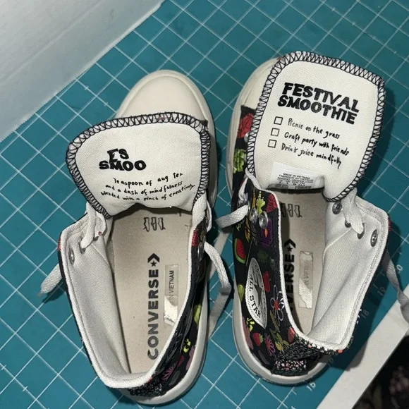 Converse Black Fruit Festival Smoothie Hi Top Move Platform Chuck Taylors Size 8 - Picture 12 of 16